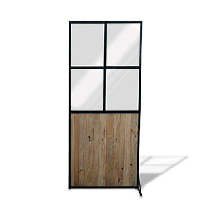 【楽天1位受賞】スクリーン 1連 ブラック/ホワイト パーテーション 脚4本付属 扉や窓みたいなデザインがおしゃれな仕切 自宅のお部屋やオフィス/カフェ/飲食店/ショップ パーティション/衝