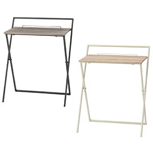 折り畳み式 デスク (BK/WH) フォールディングデスク 幅64cmのコンパクトな机 ブラックとホワイトの2色 使わない時はコンパクトに折りたたみ可能で省スペース タブレットを立て掛ける便利なバ