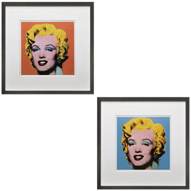 アートパネル アンディ・ウォーホル Andy Warhol short orange(blue) marilyn,1964 オレンジ/ブルー アメリカ ロス LA アートフレーム アートポスター おしゃれ 絵画 額入り フレーム付き 芸術 インテリア 天然木 店舗 カフェ 42.5×42.5cm