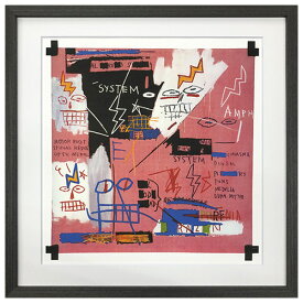 アートパネル ジャンーミシェル・バスキア Jean-Michel Basquiat six fifty,1982 アメリカ アートフレーム アートポスター おしゃれ 絵画 額入り フレーム付き 芸術 インテリア 天然木 店舗 カフェ インテリア 什器 おしゃれ 幅42.5cm 奥行3.2cm 高さ42.5cm