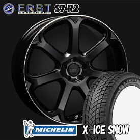 ERST S7-R2 グロスブラック/リップポリッシュ 19インチ ミシュランスタッドレスタイヤセット V90/S90(PB/PD)用