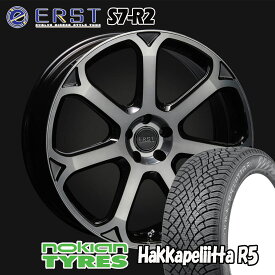 ERST S7-R2 ブラックライトスモーク/ポリッシュ 19インチ ノキアンスタッドレスタイヤセット V60(FB/FD)/V60(ZB/ZD)用