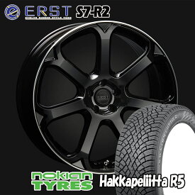 ERST S7-R2 グロスブラック/リップポリッシュ 19インチ ノキアンスタッドレスタイヤセット V90/S90(PB/PD)用