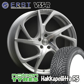 ERST VS5-R シルバーポリッシュ 18インチ ノキアンスタッドレスタイヤセットV40(MB/MD)用