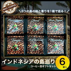 インドネシア 島めぐり コーヒー豆 100g 6袋【厳選】 純 アラビカ豆 MAU COFFEE コーヒー 豆 コーヒー詰め合わせ おいしいコーヒー豆 おいしい珈琲 レギュラーコーヒー コーヒーセット 珈琲豆 高級コーヒー ギフト 珈琲 ギフト コヒー豆 おしゃれ 贈り物 送料無料