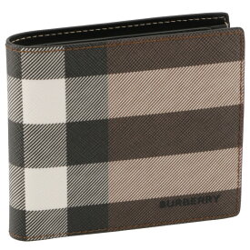 バーバリー BURBERRY メンズ 財布 二つ折り チェック インターナショナル バイフォールド ウォレット ダークバーチブラウン 8052802