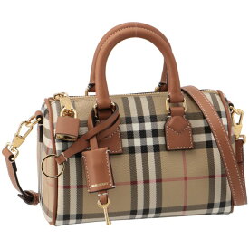 バーバリー BURBERRY ショルダーバッグ ミニ ボウリングバッグ チェック ハンドバッグ クロスボディ 8071357【CP-5000】