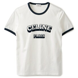 セリーヌ CELINE Tシャツ レディース 70’S ロゴ クルーネック ショートスリーブ 2X36H 671Q 01MA