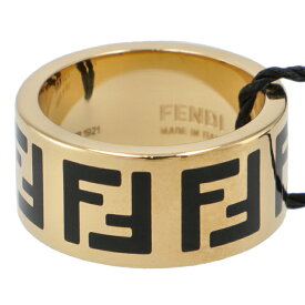 フェンディ FENDI リング FFロゴ 指輪 レディース ブラック×ゴールド 8AG945 TL9 F0RNG