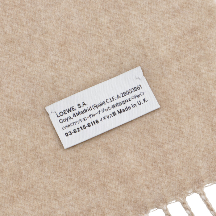 ロエベ LOEWE マフラー アナグラム刺繍 スカーフ アイボリー系 F810250X01 0057 2186 | お姉さんagehaブランドモール