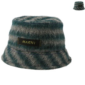 マルニ MARNI バケットハット 刺繍ロゴ 帽子 ウール＆モヘア ファーハット CLMC0055U0 UTW997