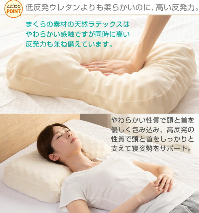 楽天市場】天然ラテックス枕 高反発枕 33×55cm 専用カバー付き| 高さ 