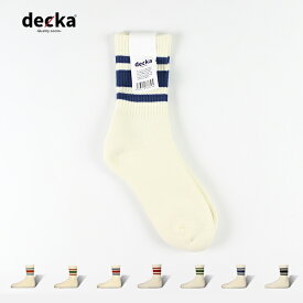 『5%OFFクーポン対象』 decka 『デカ』 / 80's Skater Socks / Short Length 『de-40』 『de-40-2』 『ストライプ』 『日本製』 『ユニセックス』 『ネコポス対応』