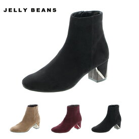 『50%OFF』 JELLY BEANS ジェリービーンズ / デザインヒールショートブーツ 『204-02576』 『チャンキーヒール / レディース』 『W』