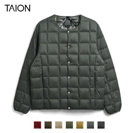 TAION タイオン / ベーシック クルーネックボタン インナーダウンジャケット (TAION-104) (メンズ) (2023秋冬)