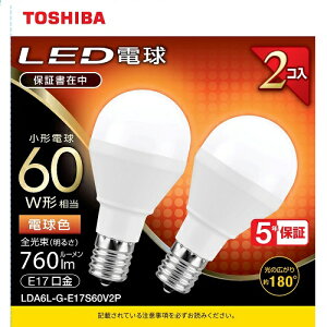 (TOSHIBA) LDA6L-G-E17S60V2P LED`d` 2{pbN dF E17 60W` 760lm