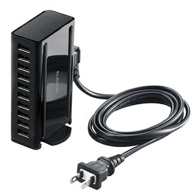 エレコム ELECOM EC-ACD04BK(ブラック) 卓上多ポートAC充電器 USB充電器 60W Aポート×10