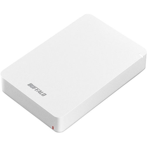 バッファロー(BUFFALO) HD-PGF4.0U3-GWHA(ホワイト) ポータブルHDD 4TB USB3.1(Gen1)  3.0 2.0接続 耐衝撃