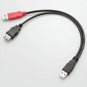 �G���R��(ELECOM) USB-AAE5DPBK �u���b�N USB-AAE5DPBK�V���[�Y �_�u���p���[USB2.0�P�[�u�� 0.3m