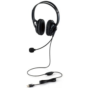 �G���R��(ELECOM) HS-HP02SUBK �u���b�N �����p ��^�I�[�o�[�w�b�h�Z�b�g �_�C�i�~�b�N�^ USB�ڑ�/�L��1.8m
