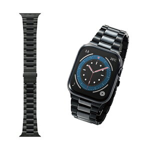 �G���R�� ELECOM AW-44BDCE3BK �u���b�N Apple Watch�p �Z���~�b�N�o���h 45/44/42mm AW44BDCE3BK
