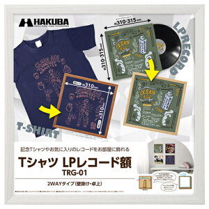 ハクバ(HAKUBA) FWTRG-01WT ホワイト Tシャツ・LPレコード額 木製フレーム 壁掛け・卓上2WAYタイプ