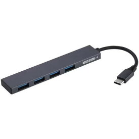 ナカバヤシ UH-C3324GY(グレー) USB3.2Gen1 Type-C 4ポート変換ハブ