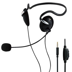 �G���R��(ELECOM) HS-NB03STBK �u���b�N �^�u���b�g�p �w�b�h�Z�b�g �l�b�N�o���h�^�C�v �L�� 1.8m