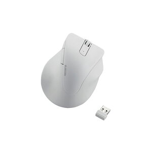 �G���R��(ELECOM) M-XGL30DBSKWH �z���C�g ���C�����X�}�E�X �É� ���� 2.4GHz 5�{�^�� �E���p L�T�C�Y