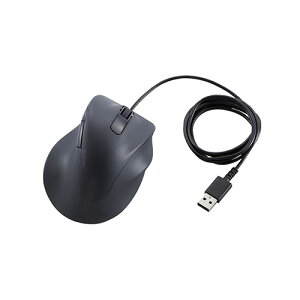 �G���R��(ELECOM) M-XGL30UBSKBK �u���b�N �L���}�E�X �É� 5�{�^�� �E���p L�T�C�Y