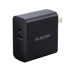 �G���R�� ELECOM ACDC-PD4570BK �u���b�N USB Power Delivery 70W AC�[�d�� C×2 ACDCPD4570BK