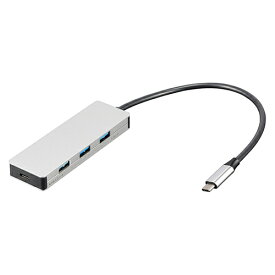 ナカバヤシ UH-C3334-SL(シルバー) PD対応USB3.2Gen2 4ポート変換アルミハブ STIXシリーズ