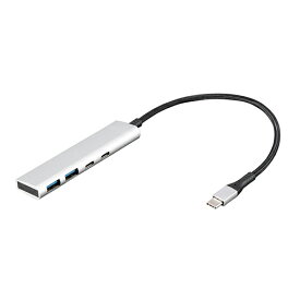 ナカバヤシ UH-C3364-SL(シルバー) USB3.2Gen1Type-C4ポート(Cx2/Ax2) アルミハブ