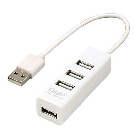 ナカバヤシ UH-2604-W(ホワイト) USB2.0 4ポートハブ/15cm