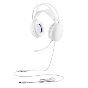 �G���R�� ELECOM HS-G09SU-WH �z���C�g �Q�[�~���O�w�b�h�Z�b�g �L�� RGB LED���� �����I�[�o�[�w�b�h HSG09SUWH