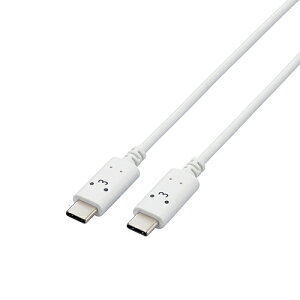 �G���R��(ELECOM) MPA-CCF10-WF ���낿��� �z���C�g×�u���b�N �^�C�vC �P�[�u�� 1m PD 60W