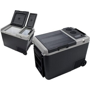 【長期保証付】三金商事 Mitsukin LCH-M40 グレー×ブラック ポータブル冷凍冷蔵庫 40L LCHM40