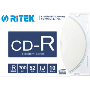 ���C�e�b�N CD-R700EXWP.10RT SC N �f�[�^�p CD-R 700MB ���L�^ �v�����^�u�� 52�{�� 10��