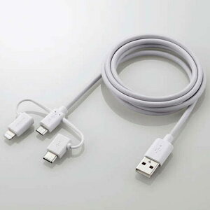 GR(ELECOM) MPA-AMBLCAD12WH zCg 3in1X}[gtHpUSBP[u 1.2m