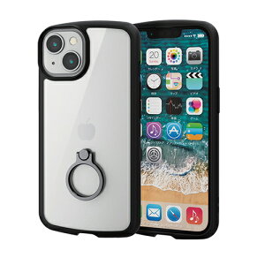 �G���R��(ELECOM) PM-A22ATSLFCRBK �u���b�N iPhone 14/13�p �n�C�u���b�h�P�[�X TOUGH SLIMLITE �t���[���J���[ �����O�t