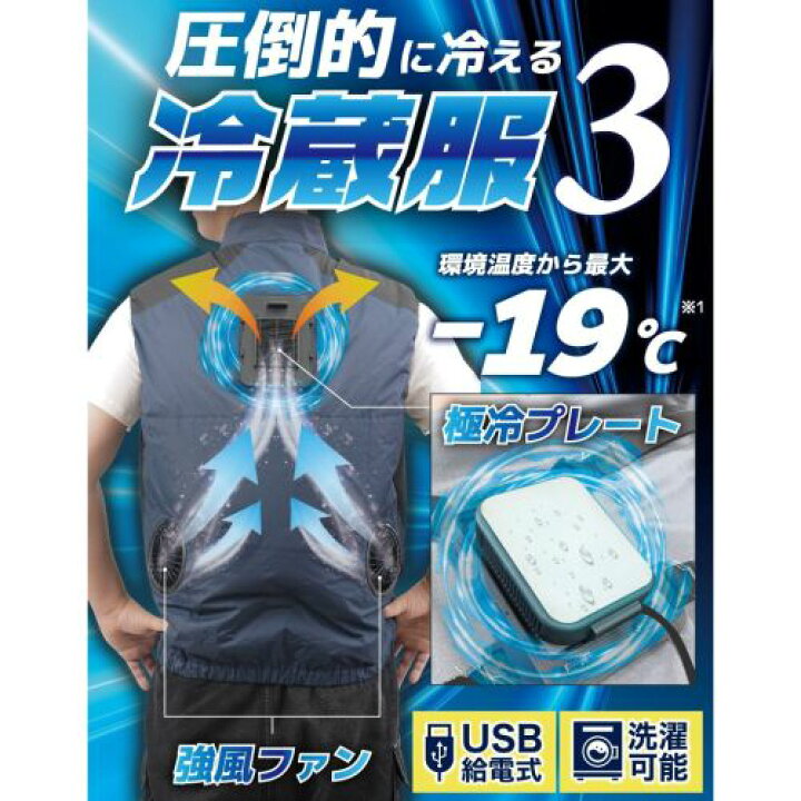 楽天市場】サンコー(Thanko) 圧倒的に冷える冷蔵服3 3Lサイズ シルバー 