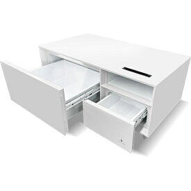 【長期保証付】サファイア(SAPPHIRE by LOOZER) STB-80/WHITE(ホワイト) 冷蔵&冷凍庫付きスマートテーブル 2ドア 81L 幅105cm