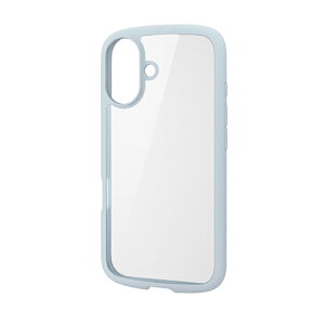 �G���R��(ELECOM) PM-A24ATSLFCBU ���C�g�u���[ iPhone16�p�P�[�X �n�C�u���b�h �Ռ��z�� �y�� ���^ �J��������ی�