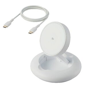 GR(ELECOM) W-MA08WH(zCg) CX[d QiF Qi2Ή 15W/7.5W/5W }Olbg X^h 2Way P[ut 1m