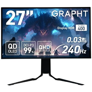 GRAPHT(�O���t�g) GRT058-2724OEL-BK(�u���b�N) �Q�[�~���O���j�^�[ 27�^ �L�@EL 2560×1440 ���C�h