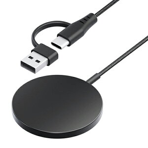 PGA PG-MG12CA01BK ブラック マグネット式 ワイヤレス充電器 USB Type-A&C 1.2m PGMG12CA01BK