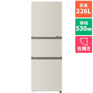 �y�W���ݒu�������z�y�����ۏؕt�z�A�N�A(AQUA) AQR-23A-C �}�b�g�O���[�W�� SIMPLE�{ 3�h�A�①�� �E�J�� 226L ��530mm