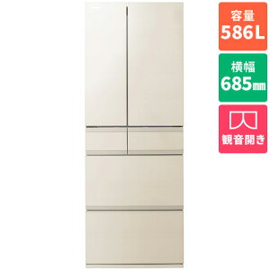 �y�W���ݒu�������z����(TOSHIBA) GR-A590WF-UC �O���C���A�C�{���[ FREEZA WF�V���[�Y 6�h�A�①�� �ω��J�� 586L ��685mm