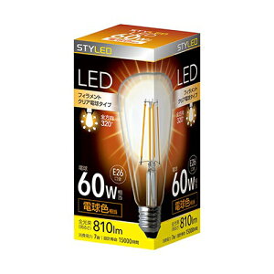 STYLED(�X�^�C���h) HDFC60L1 �d���F LED�d�� �N���A�d���^�C�v ST64�` E26���� 60W�`���� 810lm