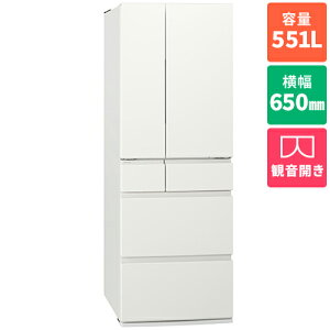 �y�W���ݒu�������z�p�i�\�j�b�N(Panasonic) NR-F55HY3-W �p�[���z���C�g 6�h�A�①�� �ω��J�� 551L ��650mm